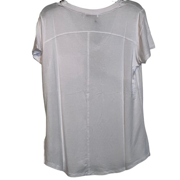 Prana Women's Foundation Short sleeve V Neck Top, white small - Picture 4 of 5